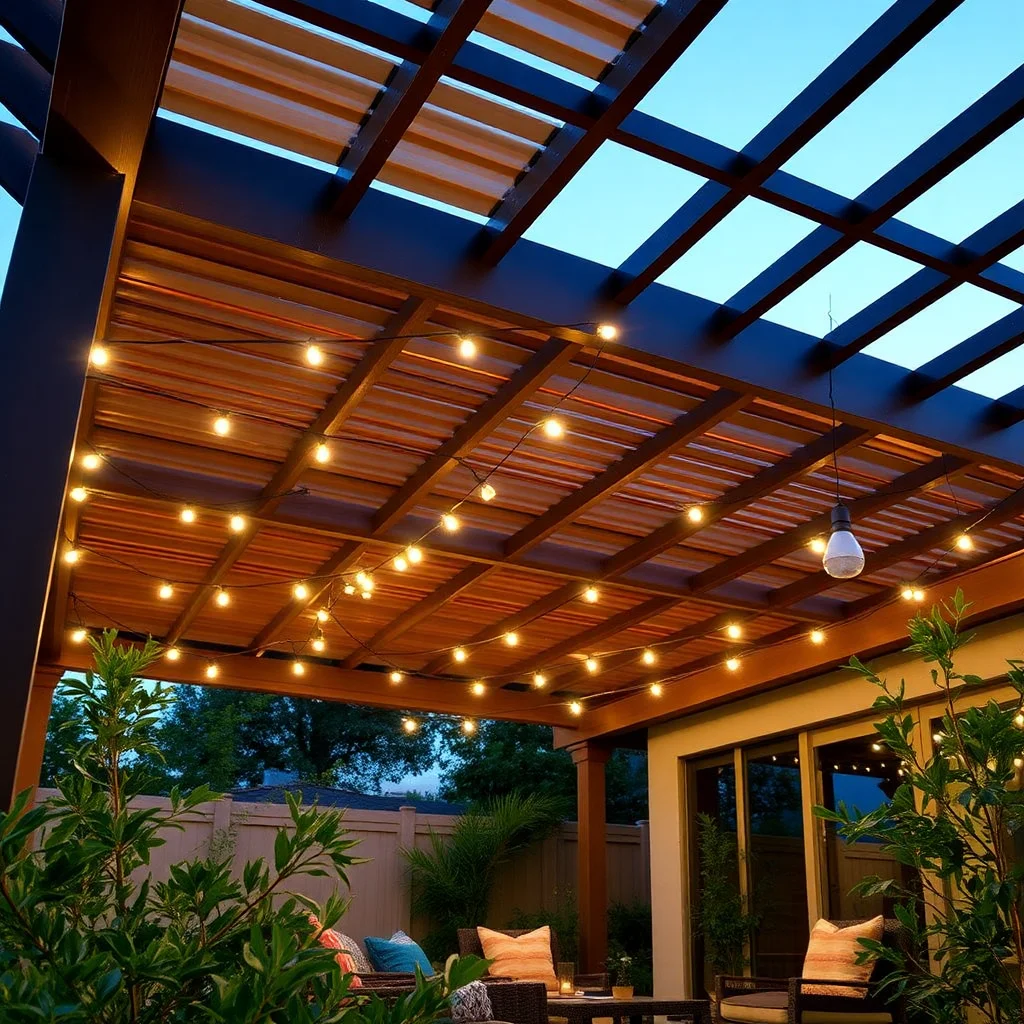 A pergola style patio cover